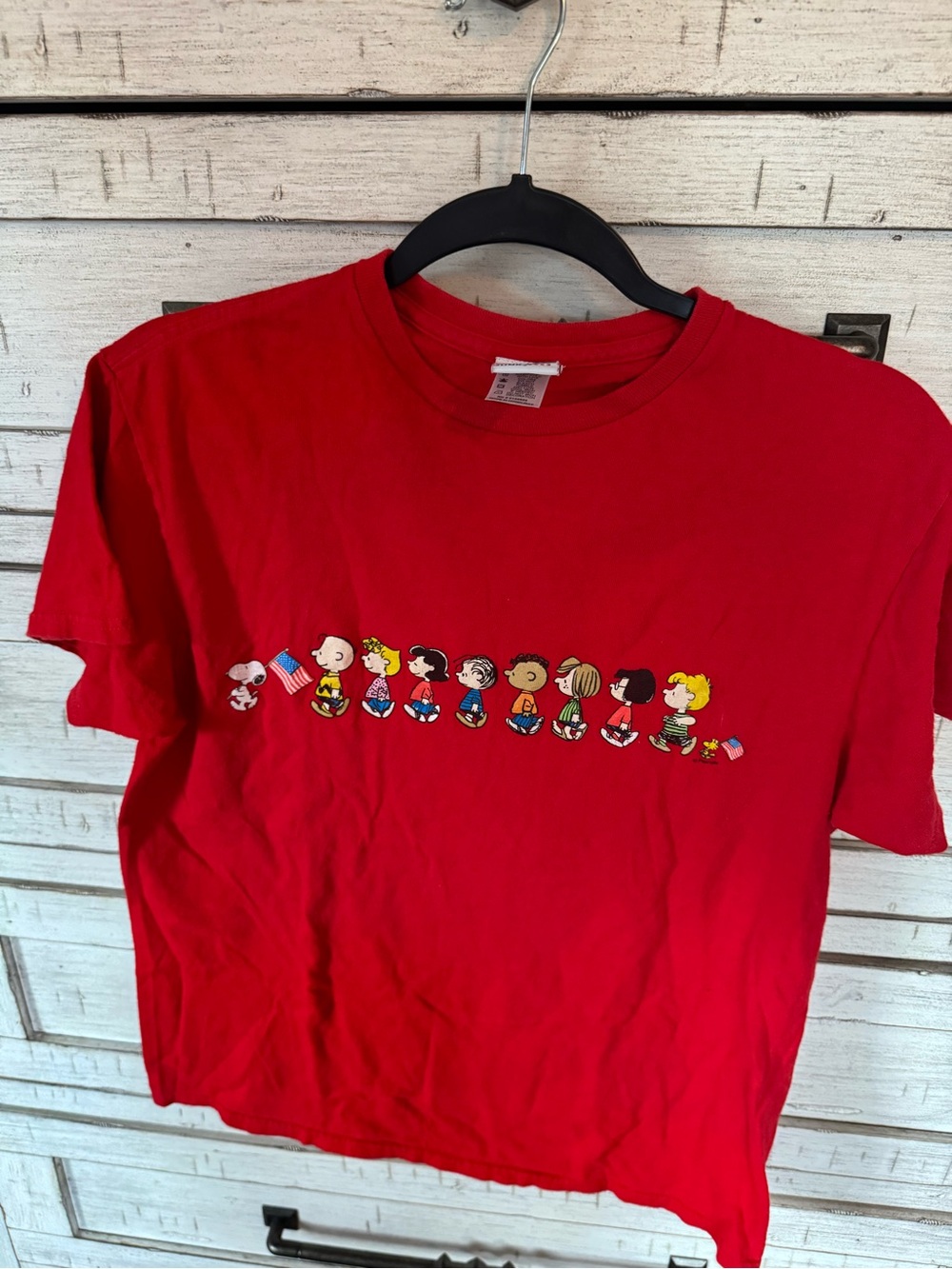 Red Womens Peanuts Character T-Shirt